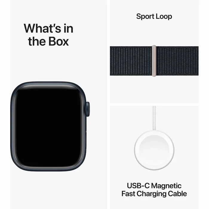 Viedpulksteņi Apple Watch Series 9 GPS 45mm Midnight Aluminium Case with Midnight Sport Loop [Mazlietots]